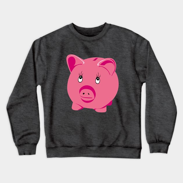 Pink Piggy Bank Crewneck Sweatshirt by PatrioTEEism